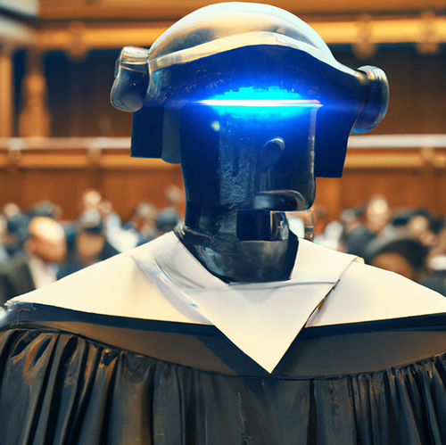 Robot in judicial robes