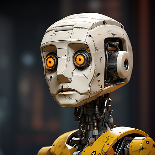 Sad AI robot